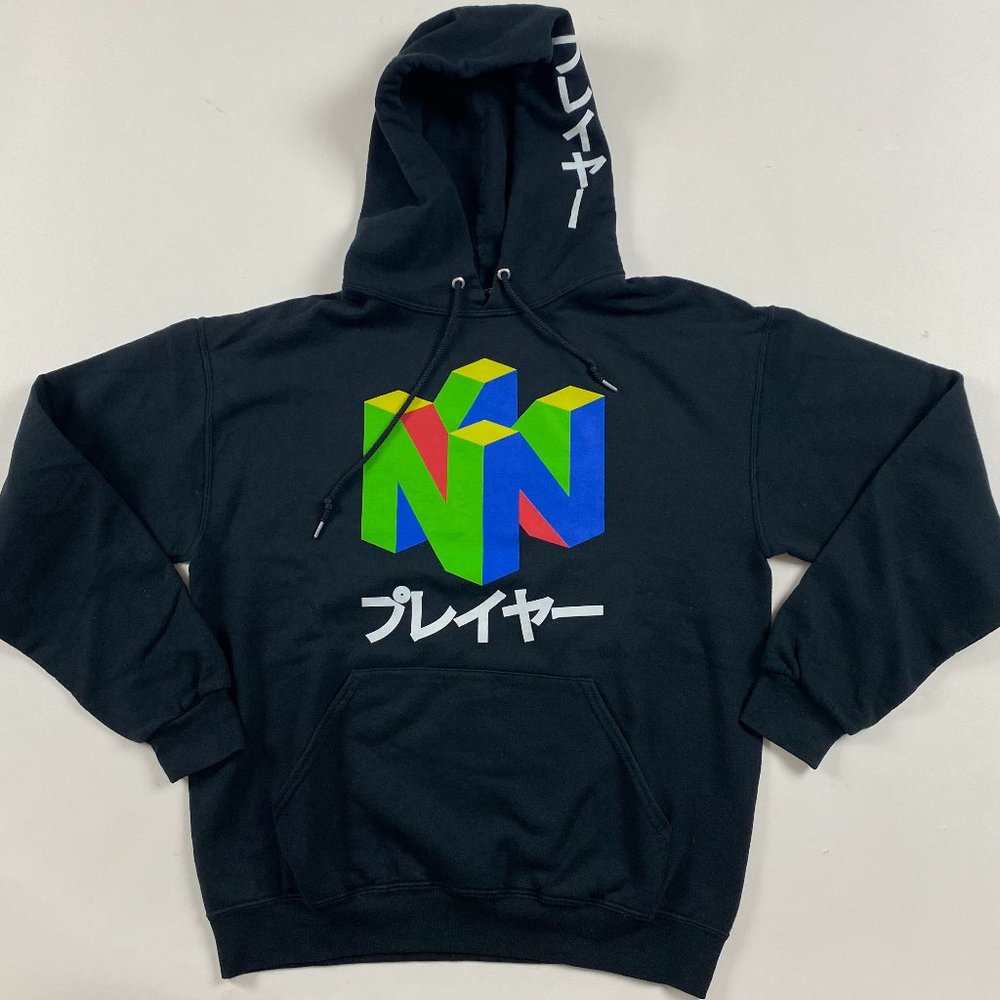 Nintendo 64 N64 Hoodie Men's Medium Hooded Sweatshirt **fits more like a SMALL